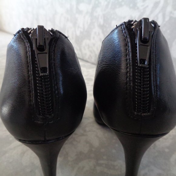 Le Chateau Sexy Black Leather Moda Reflex Heels - Picture 5 of 9